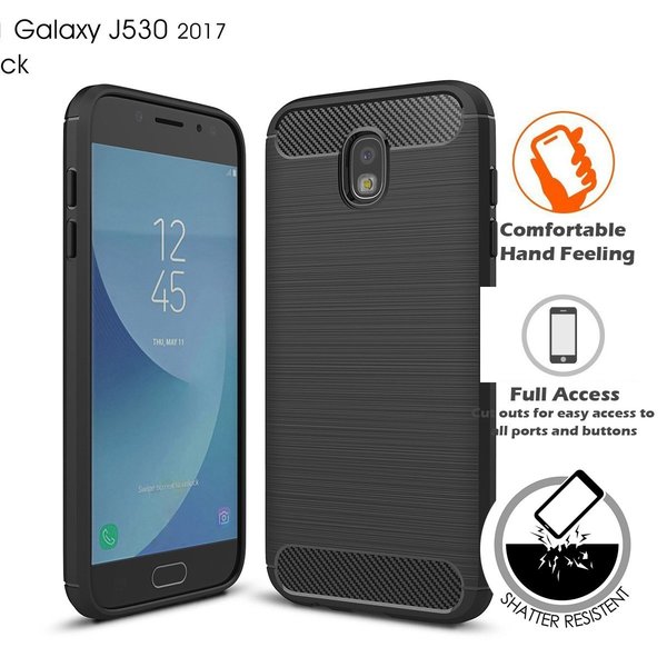 Ntech Ntech Soft Brushed TPU Hoesje Geschikt Voor Samsung Galaxy J5 (2017) - Matt Zwart