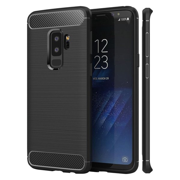 Ntech Ntech Soft Brushed TPU Hoesje Geschikt Voor Samsung Galaxy S9+ (Plus) - Matt Zwart