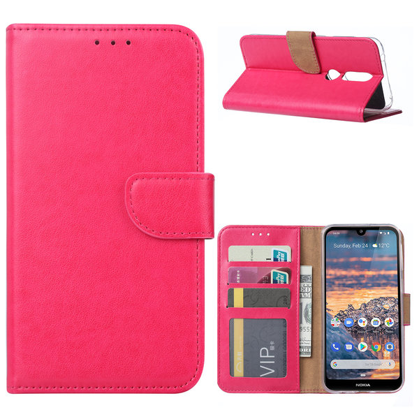 Ntech Ntech Hoesje geschikt voor Nokia 4.2 Portemonnee Hoesje / Book Case - Pink/Roze