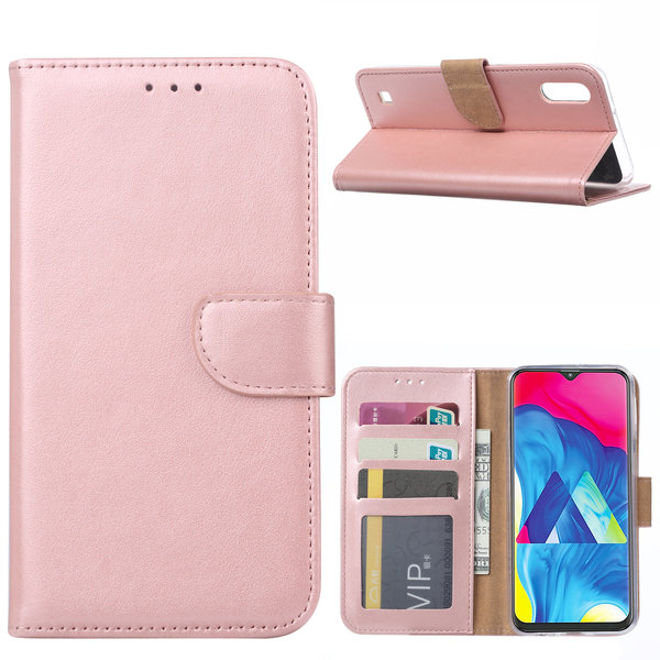 Ntech Ntech Hoesje Geschikt Voor Samsung Galaxy M10 Portemonnee Hoesje / Book Case - Rose Goud