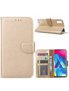 Ntech Ntech Samsung Galaxy M10 Portemonnee Hoesje / Book Case - Goud