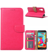 Ntech Ntech Samsung Galaxy A2 Core Portemonnee Hoesje / Book Case - Pink/Roze