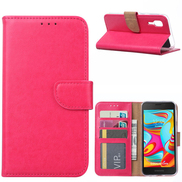 Ntech Ntech Samsung Galaxy A2 Core Portemonnee Hoesje / Book Case - Pink/Roze