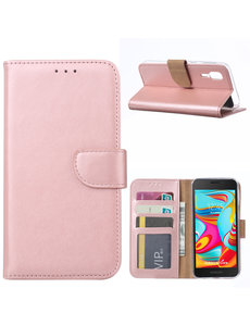 Ntech Ntech Samsung Galaxy A2 Core Portemonnee Hoesje / Book Case - Rose Goud