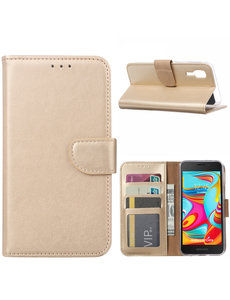 Ntech Ntech Samsung Galaxy A2 Core Portemonnee Hoesje / Book Case - Goud