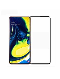 Ntech Ntech Samsung Galaxy A80/A90 full cover Screenprotector Tempered Glass - Zwart