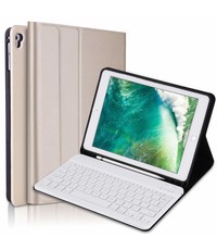 Ntech Ntech Keyboard hoesje met Stylushouder iPad 9.7 (2017-2018) / Air - Goud