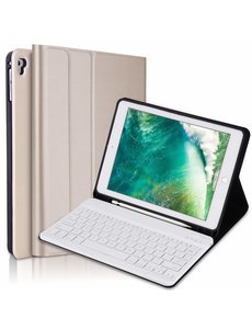 Ntech Ntech Keyboard hoesje met Stylushouder iPad 9.7 (2017-2018) / Air - Goud