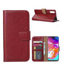Ntech Ntech Samsung Galaxy A70/A70s Portemonnee Hoesje / Book Case - Bordeaux Rood