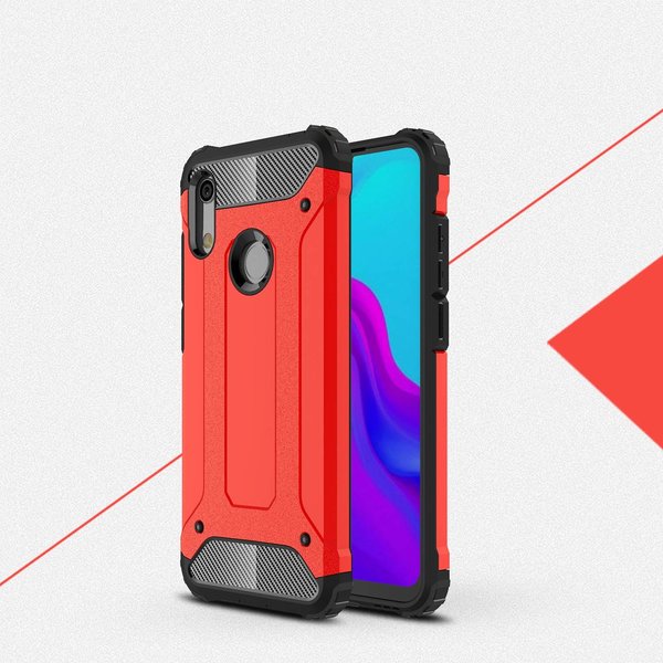 Ntech Ntech Hoesje Geschikt voor Huawei Y6 (2019) Dual layer Armor Hoesje - Rood