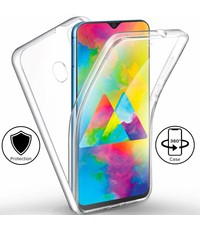 Ntech Ntech Samsung Galaxy M20 Dual TPU Case hoesje 360° Cover 2 in 1 Case ( Voor en Achter) Transparant