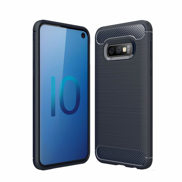 Ntech Ntech Soft Brushed TPU Hoesje Geschikt Voor Samsung Galaxy S10 - Donker Blauw