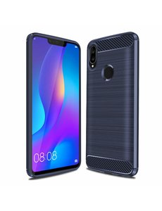 Ntech Ntech Soft Brushed TPU Hoesje voor Huawei P Smart Plus (2018) - Donker Blauw
