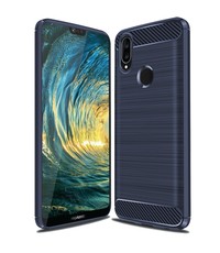 Ntech Ntech Soft Brushed TPU Hoesje voor Huawei P20 Lite - Donker Blauw