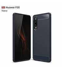 Ntech Ntech Soft Brushed TPU Hoesje voor Huawei P30 - Donker Blauw