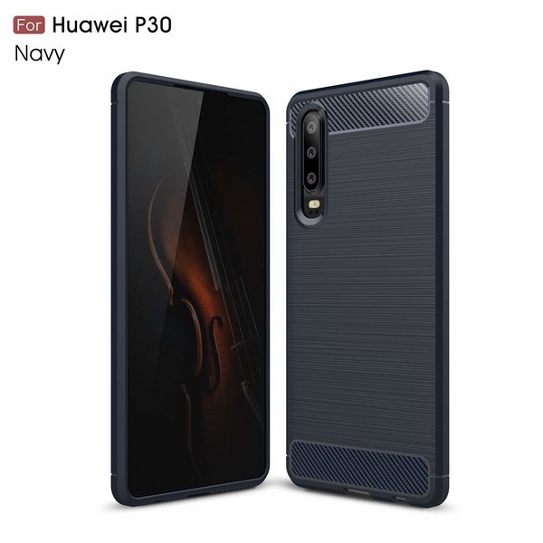 Ntech Ntech Soft Brushed TPU Hoesje Geschikt voor Huawei P30 - Donker Blauw