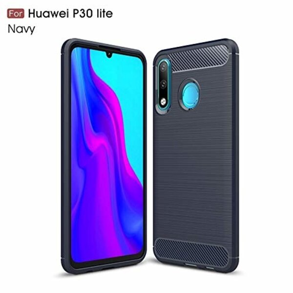 Ntech Ntech Soft Brushed TPU Hoesje Geschikt voor Huawei P30 Lite / P30 Lite New Edition - Donker Blauw