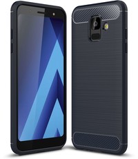 Ntech Ntech Soft Brushed TPU Hoesje voor Samsung Galaxy A6 (2018) - Donker Blauw