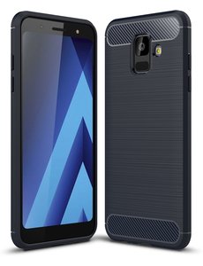 Ntech Ntech Soft Brushed TPU Hoesje voor Samsung Galaxy A6 (2018) - Donker Blauw