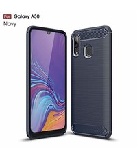 Ntech Ntech Soft Brushed TPU Hoesje voor Samsung Galaxy A30 - Donker Blauw