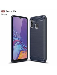 Ntech Ntech Soft Brushed TPU Hoesje voor Samsung Galaxy A30 - Donker Blauw