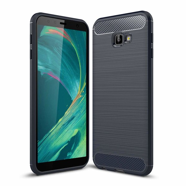 Ntech Ntech Soft Brushed TPU Hoesje Geschikt Voor Samsung Galaxy J4+ (2018) - Donker Blauw