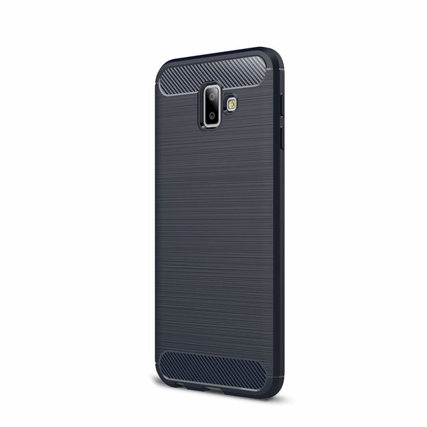 Ntech Ntech Soft Brushed TPU Hoesje Geschikt Voor Samsung Galaxy J6+ (2018) - Donker Blauw