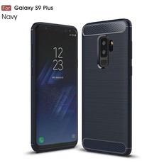 Ntech Ntech Soft Brushed TPU Hoesje voor Samsung Galaxy S9+ (Plus) - Donker Blauw