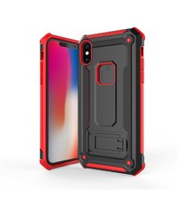 Ntech Ntech Apple iPhone Xs Max - Armor hoesje met Kickstand Zwart & Rood