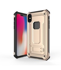 Ntech Ntech Apple iPhone Xs Max - Armor Hoesje met Sta-Functie - Goud