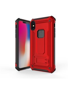 Ntech Ntech Apple iPhone Xr Armor hoesje met Kickstand - Rood