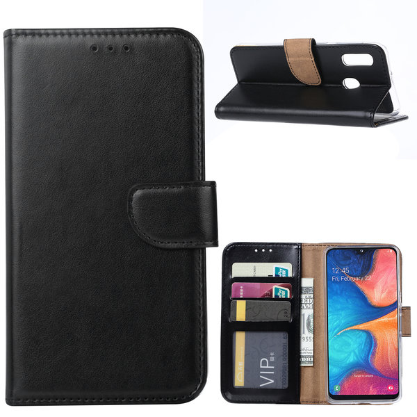 Ntech Ntech Samsung Galaxy A20e Portemonnee Hoesje / Book Case - Zwart