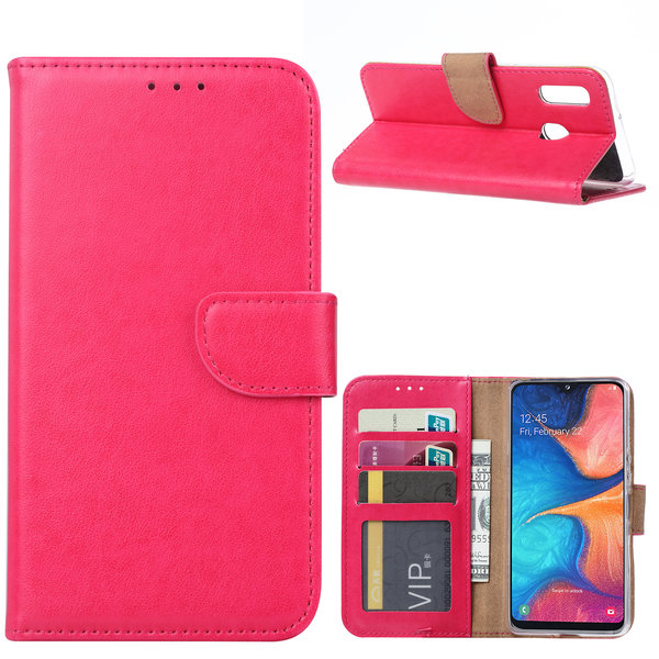 Ntech Ntech Hoesje Geschikt Voor Samsung Galaxy A20e Portemonnee Hoesje / Book Case - Roze/Pink