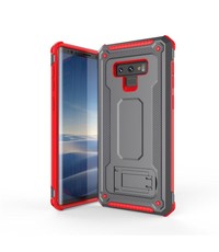 Ntech Ntech Samsung Galaxy S9 Armor hoesje met Kickstand - Grijs & Rood