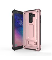 Ntech Ntech Samsung Galaxy A6 2018 Armor hoesje met Kickstand - Rose Goud