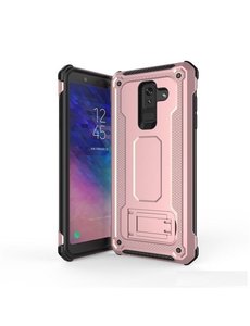 Ntech Ntech Samsung Galaxy A6 2018 Armor hoesje met Kickstand - Rose Goud