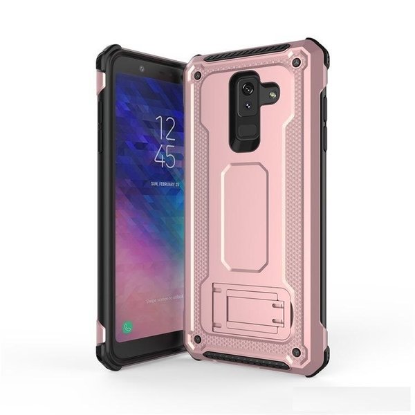 Ntech Ntech Samsung Galaxy A6 2018 Armor hoesje met Kickstand - Rose Goud