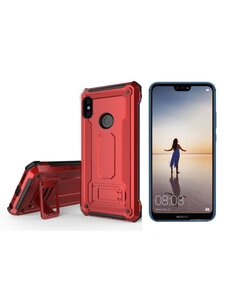 Ntech Ntech Huawei P20 Lite Armor hoesje met Kickstand - Rood