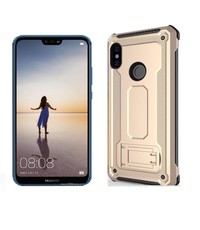 Ntech Ntech Huawei P20 Lite Armor hoesje met Kickstand - Goud