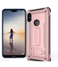 Ntech Ntech Huawei P20 Lite Armor hoesje met Kickstand Rose Goud