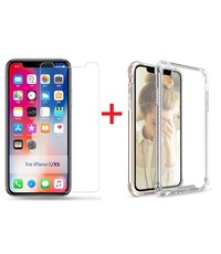 Ntech Ntech Apple iPhone Xs Screenprotector Tempered Glass + Anti Shock Hoesje