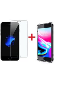 Ntech Ntech Apple iPhone 8 Plus / 7 Plus Screenprotector Tempered Glass + Anti Shock Hoesje