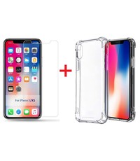 Ntech Ntech Apple iPhone Xs Max Screenprotector Tempered Glass + Anti Shock Hoesje