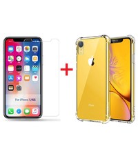 Ntech Ntech Apple iPhone Xr Screenprotector Tempered Glass + Anti Shock Hoesje