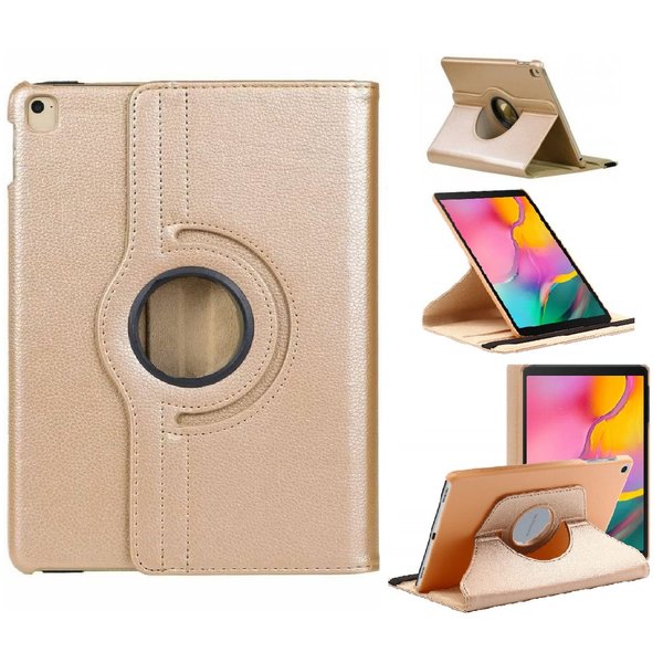 Ntech Hoesje Geschikt Voor Samsung Galaxy Tab A 10.1 hoes Goud - Galaxy Tab A 2019 hoes draaibare cover Hoesje voor de Hoesje Geschikt Voor Samsung Galaxy Tablet A 10.1