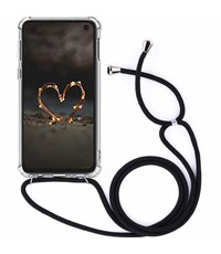 Ntech Ntech Samsung Galaxy S10 Anti Shock Transparante hoesje met Verstelbaar Celebrity Draagriem