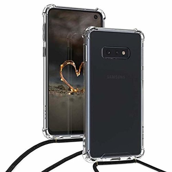 Ntech Ntech Hoesje Geschikt Voor Samsung Galaxy S10+ Anti Shock Transparante hoesje met Verstelbaar Celebrity Draagriem