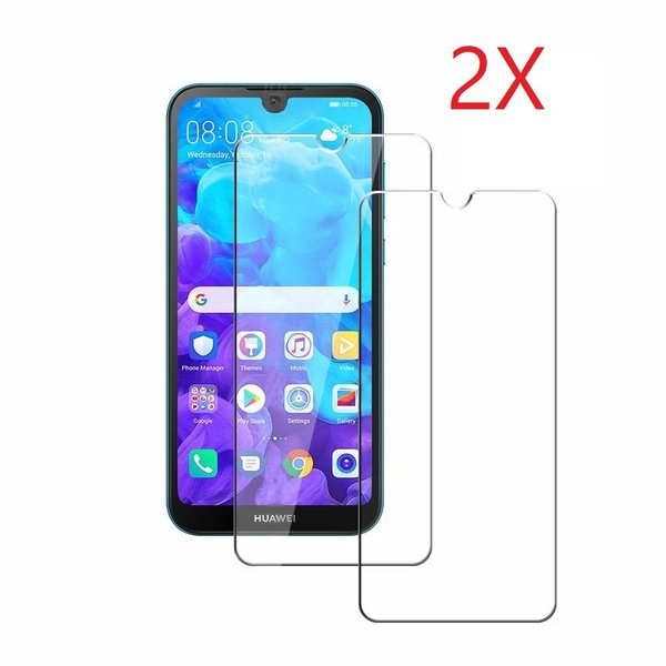 Ntech Ntech 2 Pack Geschikt voor Huawei Y5 (2019) Screenprotector Tempered Glass