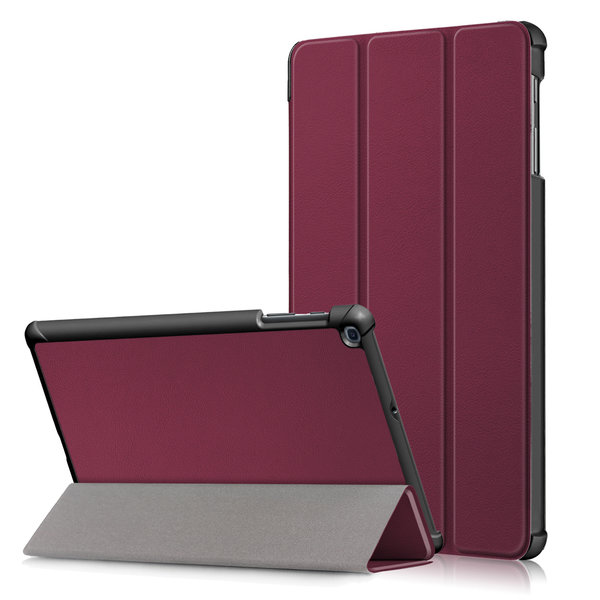 Ntech Hoes Geschikt voor Samsung Galaxy Tab A 10.1 2019 hoes - Smart Tri-Fold Bookcase - Wijnrood