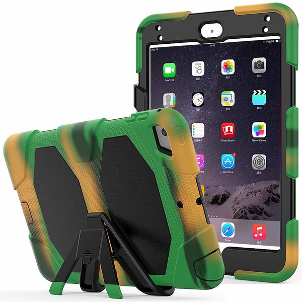 Ntech Ntech Hoes geschikt voor Apple iPad mini 4 Extreme Armor Case Camouflage - Groen